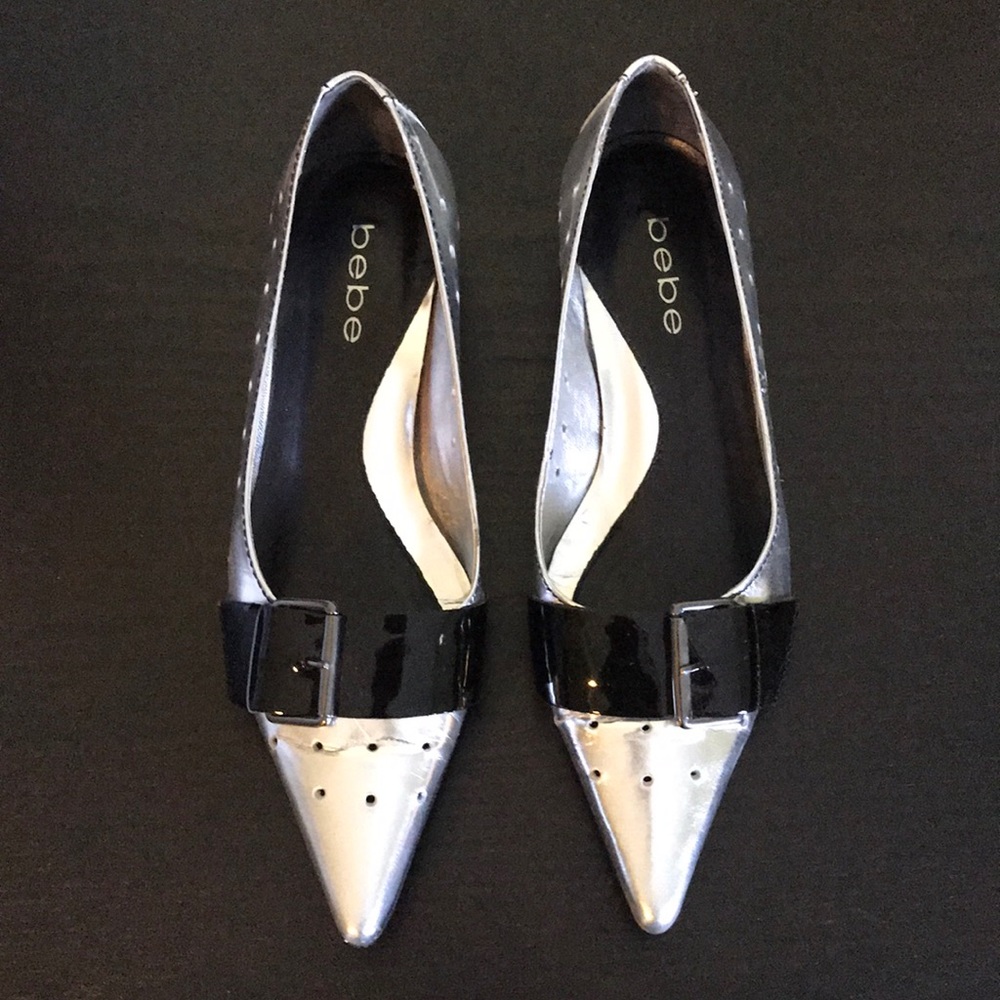 Bebe Silver flats